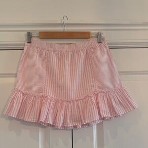LoveShackFancy Pink Striped Mini Skirt